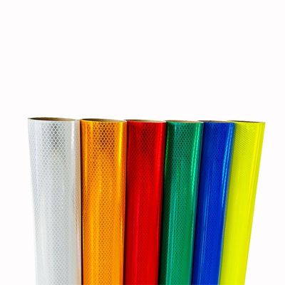 4x150FT Mikro Weiß Gelb Hohe Sichtbarkeit Mikro Diamant Grad Reflektierende Folie Vinyl für Verkehrsschilder ODM