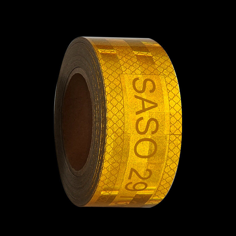Saudi Arabischer Markt Custom Pet Metallisiert 50mm auffällig Hi Vis Gelb Saso 2913 Reflektorband für Fahrzeuge Lastwagen Sicherheit