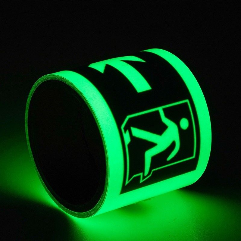 Custom PVC PET Acryl Leuchten im dunklen Band Leuchtstoff Vinyl Aufkleber für Sicherheitsschilder