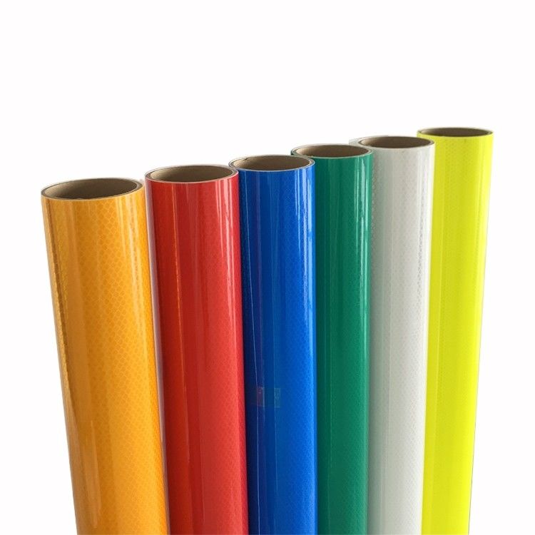 Diamantqualität Prismatische reflektierende Vinylfolien Roll Weiß Gelb Rot Grün Blau Fluoreszenzfarbe