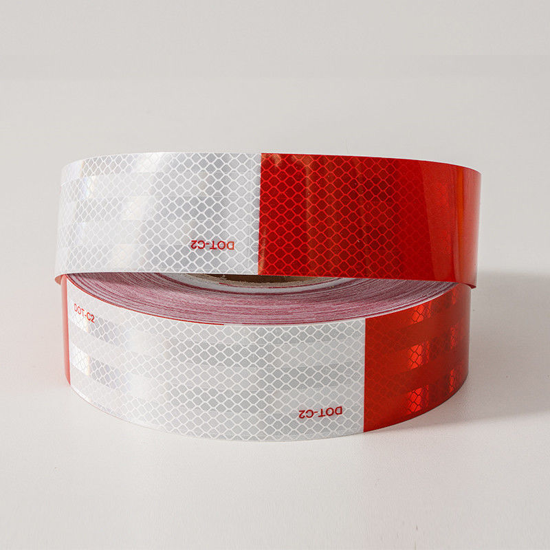 DOT-C2 Rot-Weiß reflektierendes Sicherheitssticker Selbstklebendes Reflektorband für Anhänger