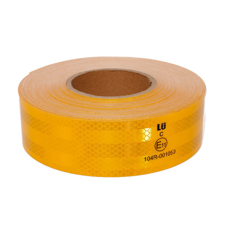 Selbstklebendes hochintenses, ECE 104R zertifiziertes, 2in * 150ft Rot/Gelb/Weiß reflektierendes Band