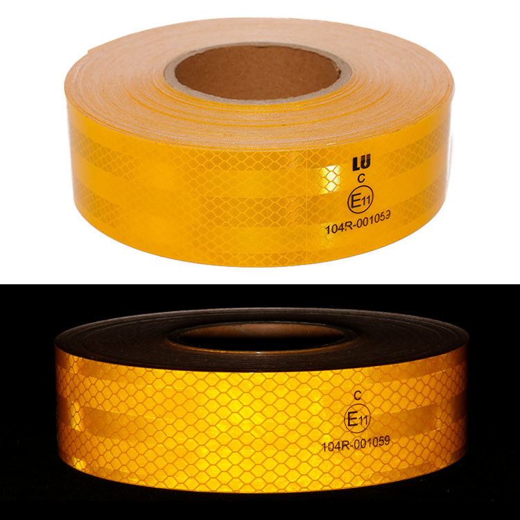 Selbstklebendes hochintenses, ECE 104R zertifiziertes, 2in * 150ft Rot/Gelb/Weiß reflektierendes Band