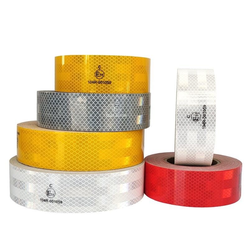 Selbstklebendes hochintenses, ECE 104R zertifiziertes, 2in * 150ft Rot/Gelb/Weiß reflektierendes Band