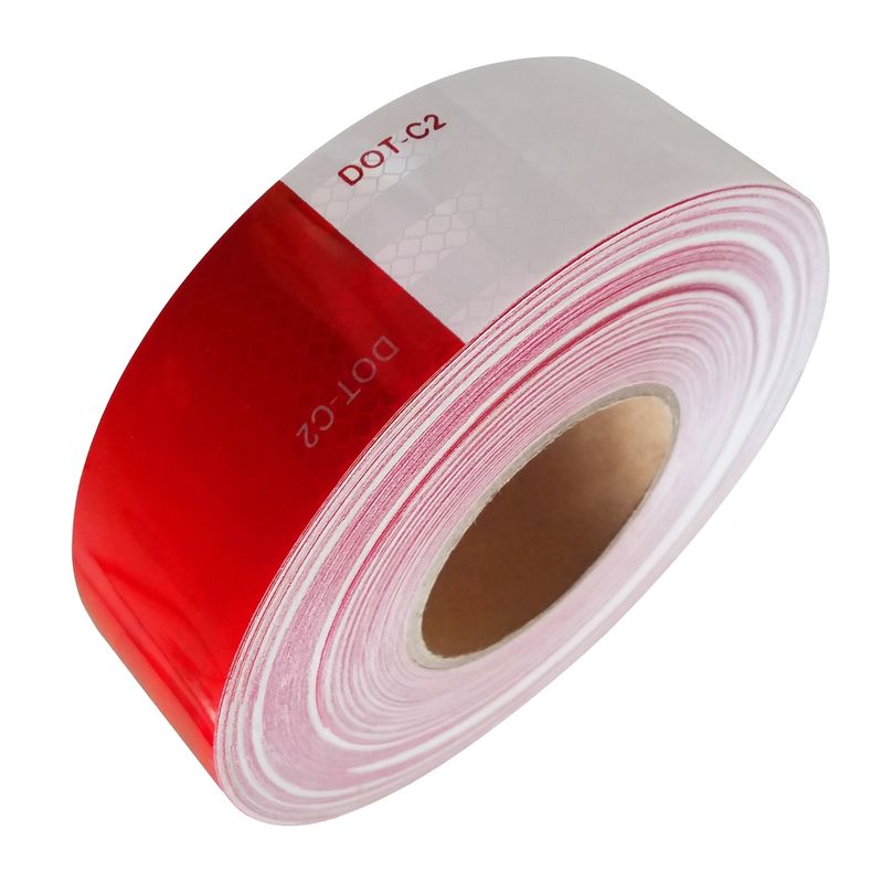Selbstklebendes DOT-C2 Rot-Weiß prismatisches Retro-Reflexionsband Aufkleber für Fahrzeuganhänger