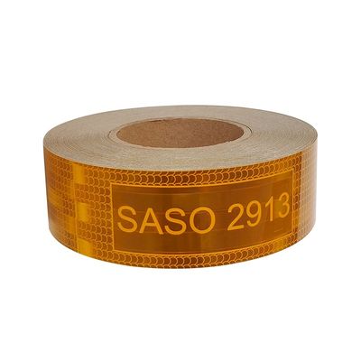 Guter Preis LU Saso 2913 Klebstoff reflektierendes Aufkleber Sicherheitswarnband 5cmx25m 7,5 cm 10 cm Gelb metallisiertes reflektierendes Sicherheitswarnband für Lastwagen Online
