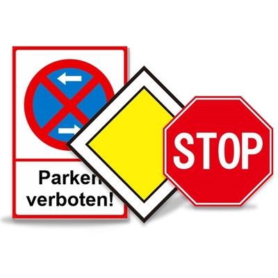Guter Preis 12x12 Zoll obligatorische Fahrzeuge reflektierende Verkehrsschilder Halt für die Straße Online