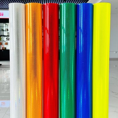 Guter Preis Fluoreszierendes Neon-Gelb-Grün-Retroreflexionsblechmaterial in Diamantqualität Online