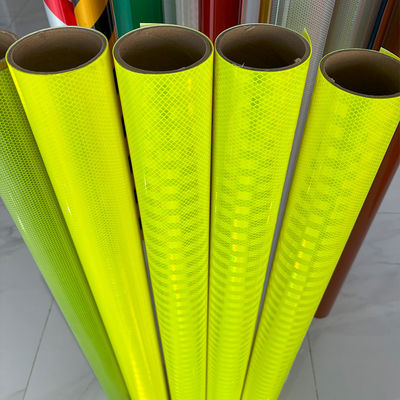 Guter Preis Fluoreszierendes Gelb Grün Orange Mikroprismatisches Hochintensitätsreflektierendes Vinyl Online