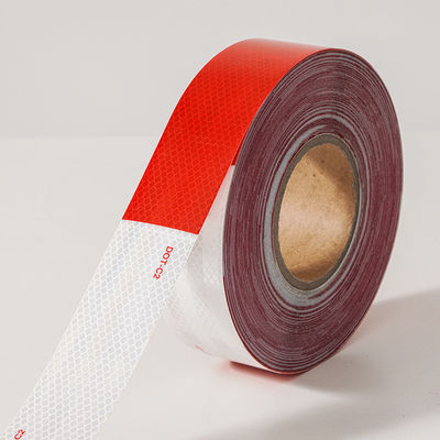 Guter Preis 50mm 2 Zoll Weißrot Kleber DOT C2 Reflektor-Sicherheitsband Aufkleber auf Lkw für Fahrzeuge Online