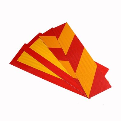 Guter Preis Gelb und Rot gestreifter Aluminiumreflektor Reflektor Chevron Aufkleber für Schwerlastwagen Online