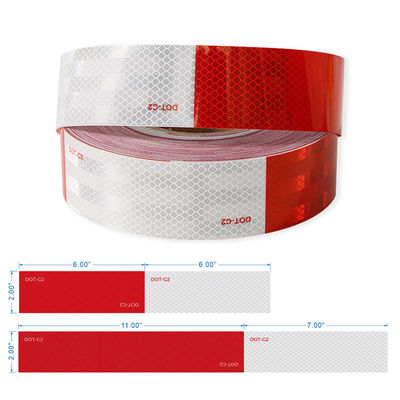 Guter Preis DOT-C2 wasserdichtes rot-weiß reflektierendes Aufkleberband für Lkw im Freien Online