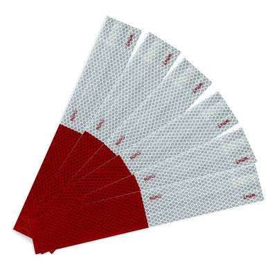 Guter Preis Red/White DOT-C2 Reflective Safety Tape Conspicuity Tape for Vehicles, Trailers, Trucks Online