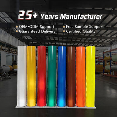 Guter Preis ASTM D4956 Typ IV HIP-Reflexfolie mit 10 Jahren Haltbarkeit im Freien und Weitwinkel-Retroreflexionsleistung für Verkehrsschilder Online